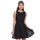 Juniors' Speechless Open-back Lace Skater Dress, Teens, Size: 1, Oxford