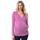 Maternity Pip & Vine By Rosie Pope Ruched Surplice Tee, Women's, Size: L-mat, Lt Purple