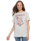 Juniors' Harry Potter Hogwarts Crest Graphic Tee, Girl's, Size: Large, Grey