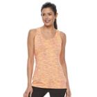 Women's Tek Gear&reg; Space-dye Banded Bottom Racerback Tank, Size: Large, Brt Orange