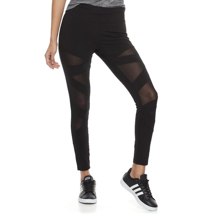 Juniors' Cloud Chaser Mesh Inset Leggings, Teens, Size: Medium, Oxford