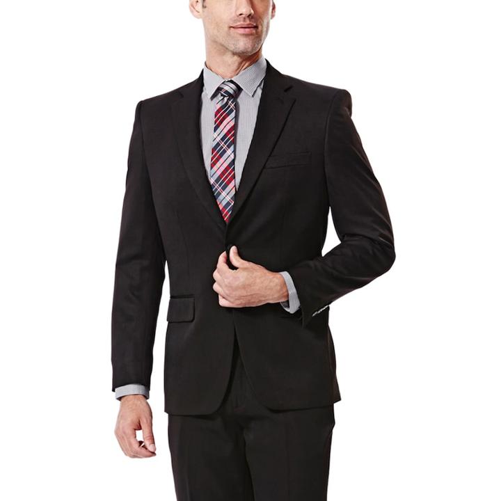Men's Haggar&reg; Travel Performance Tailored-fit Suit Jacket, Size: 44 Short, Black