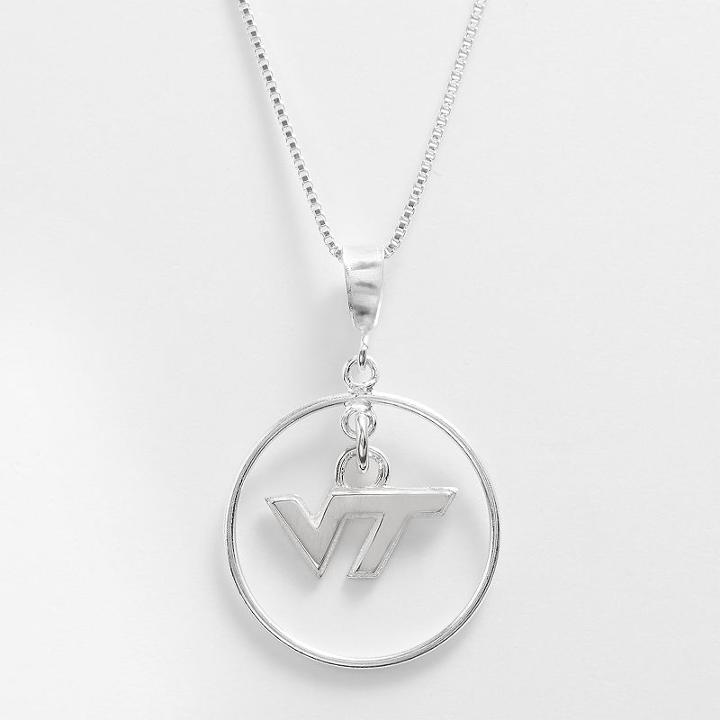 Dayna U Virginia Tech Hokies Sterling Silver Logo Pendant, Women's, Size: 16, Grey