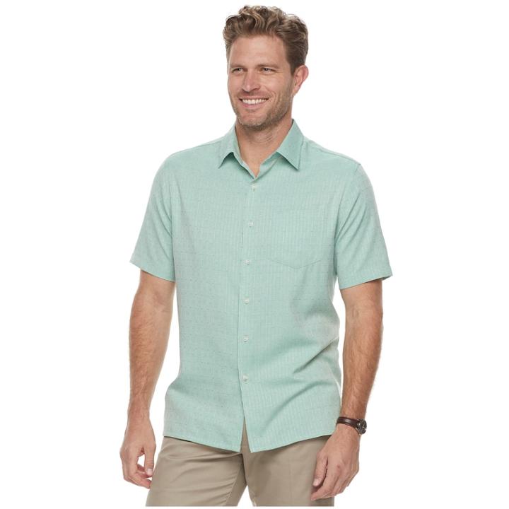 Men's Croft & Barrow Microfiber Button-down Shirt, Size: Small, Brt Green