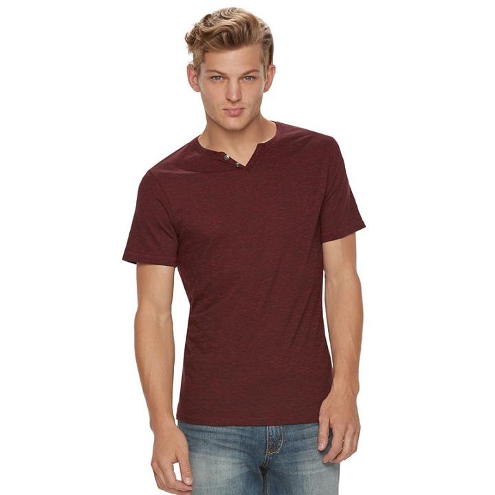 Men's Rock & Republic Notchneck Tee, Size: Medium, Med Red