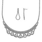 Crystal Allure Necklace And Teardrop Earring Set, Women's, Size: 16.5, White