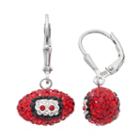 Tampa Bay Buccaneers Crystal Sterling Silver Football Drop Earrings, Women's, Multicolor