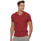 Men's Apt. 9&reg; Premier Flex Slim-fit V-neck Lounge Tee, Size: Xxl, Dark Red