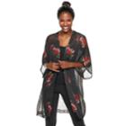 Women's Apt. 9&reg; Fall Bouquet Print Chiffon Kimono, Oxford