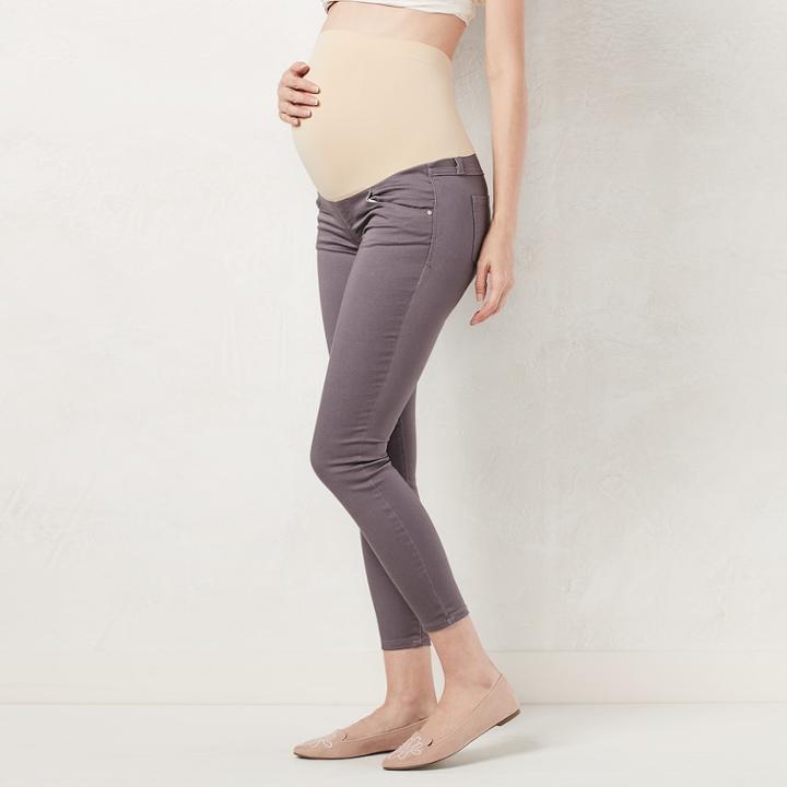 Maternity Lc Lauren Conrad Full-belly Panel Jeggings, Women's, Size: 14 Tl-mat, Grey