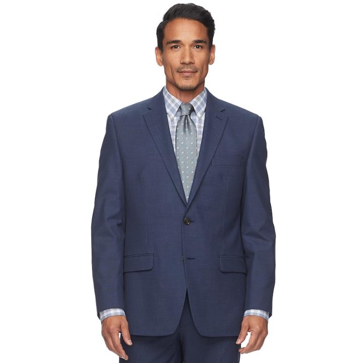 Men's Chaps Performance Series Classic-fit 4-way Stretch Suit Jacket, Size: 42 Long, Blue (navy)