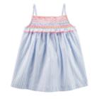 Toddler Girl Oshkosh B'gosh&reg; Striped Embroidered Tank Top, Size: 3t, White