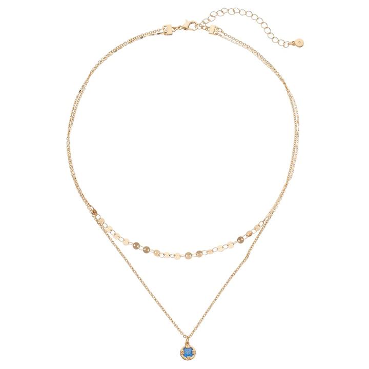 Lc Lauren Conrad Crackle Pendant Double Strand Necklace, Women's, Blue