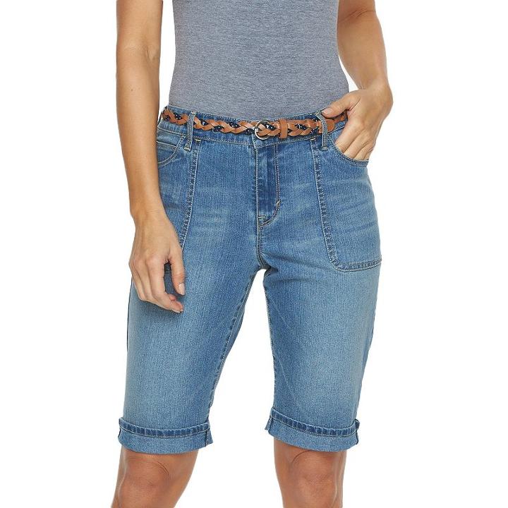 Women's Gloria Vanderbilt Rachel Bermuda Shorts, Size: 4, Blue