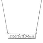 Sterling Silver Football Mom Bar Necklace, Size: 18, Grey