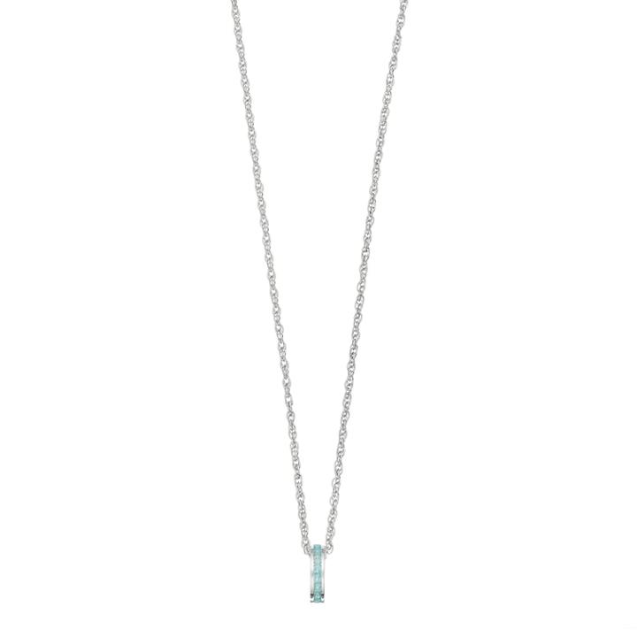 Traditions Sterling Silver Channel-set Apatite Birthstone Pendant Necklace, Women's, Size: 18, Blue
