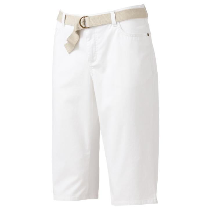 Croft & Barrow&reg; Solid Skimmer Pants, Women's, Size: 18, White