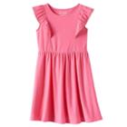 Girls 4-10 Jumping Beans&reg; Ruffle Flutter Solid Skater Dress, Girl's, Size: 10, Med Pink