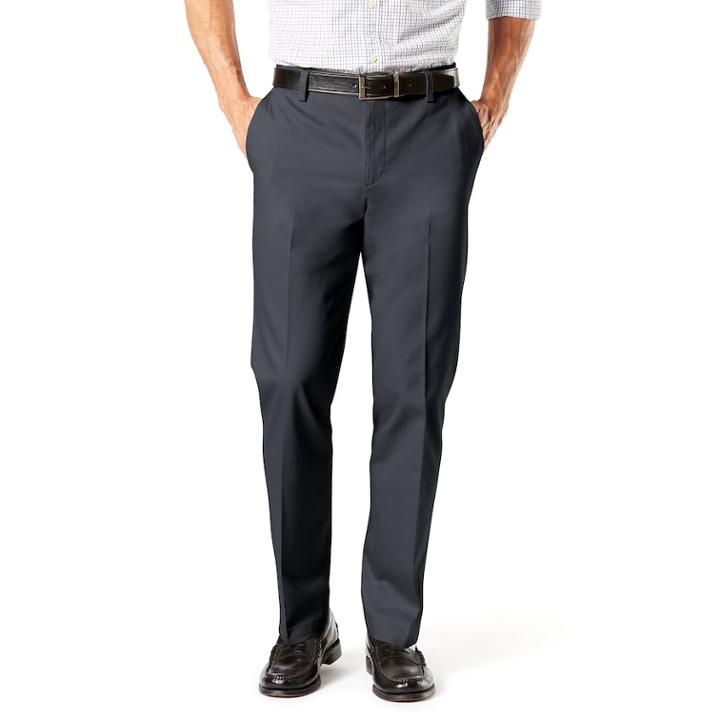 Men's Dockers&reg; Signature Khaki Lux Straight-fit Stretch Pants D2, Size: 32x29, Dark Grey