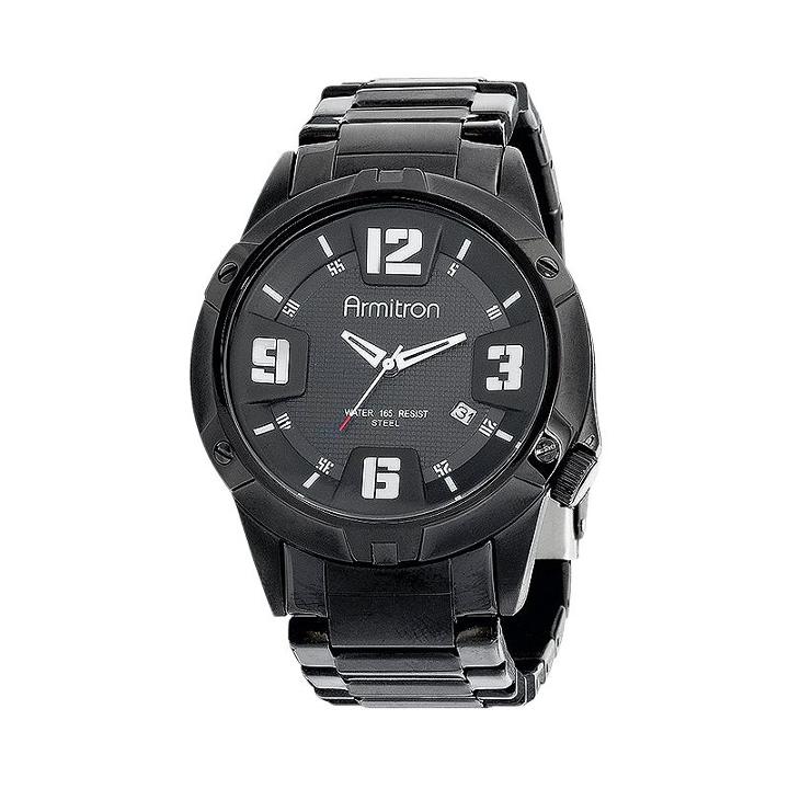 Armitron Men's Stainless Steel Watch - 20/4692bkti, Size: Large, Black Armitron Black Stainless Steel Watch