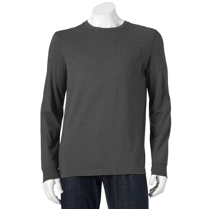 Big & Tall Croft & Barrow&reg; Solid Pocket Tee, Men's, Size: 2xb, Dark Grey