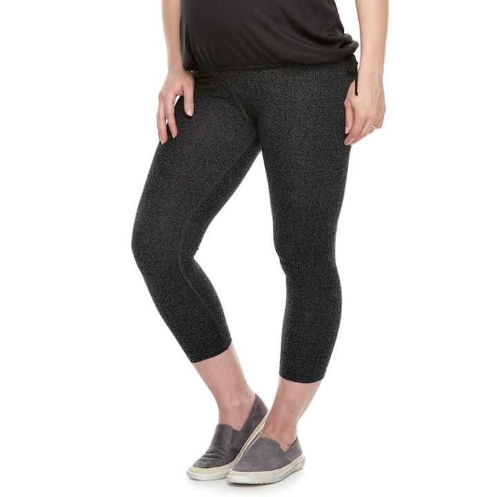Maternity A:glow Full Belly Panel Capri Leggings, Women's, Size: S-mat, Black