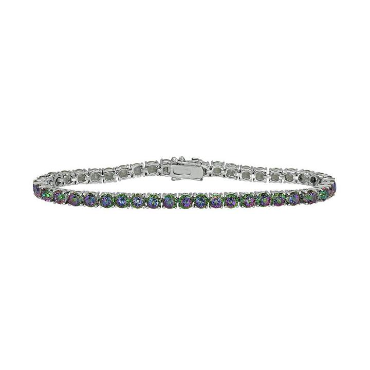Sterling Silver Mystic Fire Topaz Bracelet, Women's, Size: 7, Green