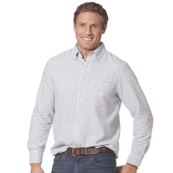 Big & Tall Chaps Solid Oxford Casual Button-down Shirt, Men's, Size: 3xb, Blue