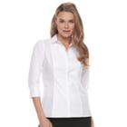 Women's Dana Buchman Cotton Blend Shirt, Size: Xl, White