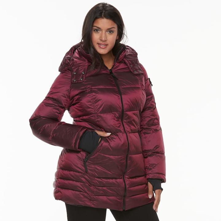 Plus Size Apt. 9&reg; Hooded Puffer Jacket, Women's, Size: 2xl, Dark Red
