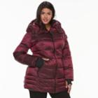 Plus Size Apt. 9&reg; Hooded Puffer Jacket, Women's, Size: 2xl, Dark Red
