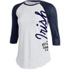 Women's Under Armour Notre Dame Fighting Irish Raglan Baseball Tee, Size: Medium, Blue (navy)