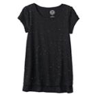 Girls Plus Size So&reg; Floral Lace Sleeve Tee, Size: 14 1/2, Black