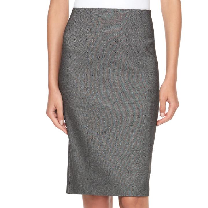 Women's Elle&trade; Pull-on Pencil Skirt, Size: Large, Dark Grey