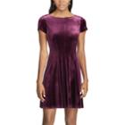 Women's Chaps Paneled Velvet Dress, Size: Large, Red