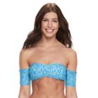 Juniors' Malibu Tribal Bandeau Bikini Top, Size: Medium, Blue Other