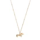 Lc Lauren Conrad Dachshund Pendant Necklace, Women's, Gold