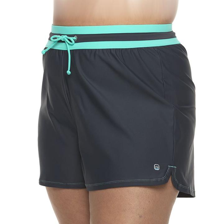 Free Country, Plus Size Swim Shorts, Women's, Size: 2xl, Grey Other
