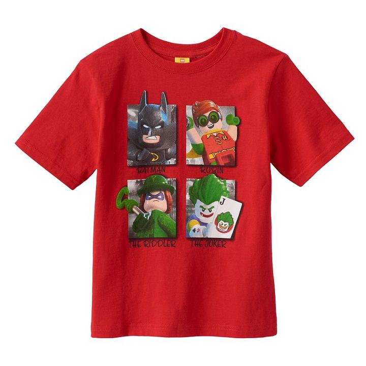 Boys 4-7 Lego Dc Comics Batman Heroes & Villains Graphic Tee, Size: 4, Red