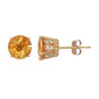 14k Gold Over Silver Citrine & Lab-created White Sapphire Stud Earrings, Women's, Yellow