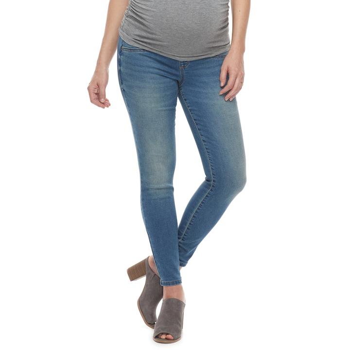 Maternity A:glow Inset Elastic Underbelly Panel Jeggings, Women's, Size: 6-mat, Blue