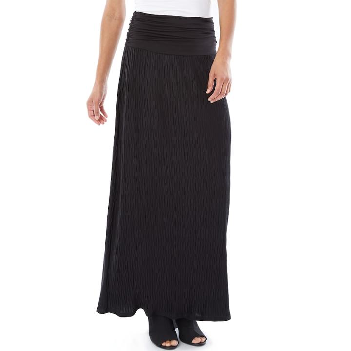 Women's Apt. 9&reg; Crinkle Pleat Maxi Skirt, Size: Small, Herringbone Pleat