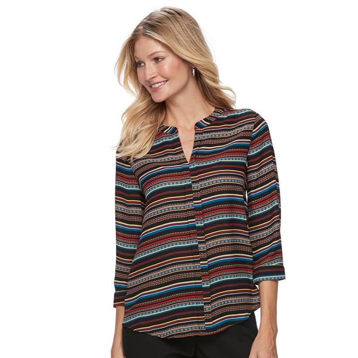 Women's Dana Buchman Woven Popover Top, Size: Large, Med Red
