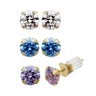 Renaissance Collection 10k Gold 3-ct. T.w. Stud Earring Set - Made With Swarovski Zirconia, Women's, Yellow