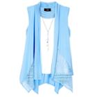 Girls 7-16 Iz Amy Byer Drape Front Ruched Back Tank Top With Necklace, Girl's, Size: Xl, Med Blue