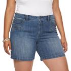 Plus Size Jennifer Zipper Pocket Jean Shorts, Women's, Size: 20 W, Med Blue