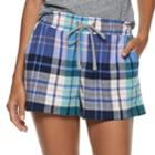 Women's Sonoma Goods For Life&trade; Printed Flannel Shorts, Size: Xxl, Dark Blue