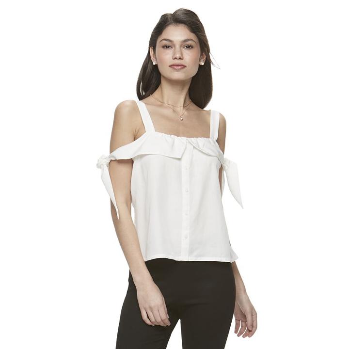 Juniors' Candie's&reg; Off The Shoulder Top, Girl's, Size: Xl, White Oth