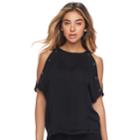 Women's Rock & Republic&reg; Cold-shoulder Top, Size: Small, Black