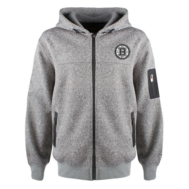 Men's Old Time Hockey Boston Bruins Stockton Hooded Sweater, Size: Medium, Black